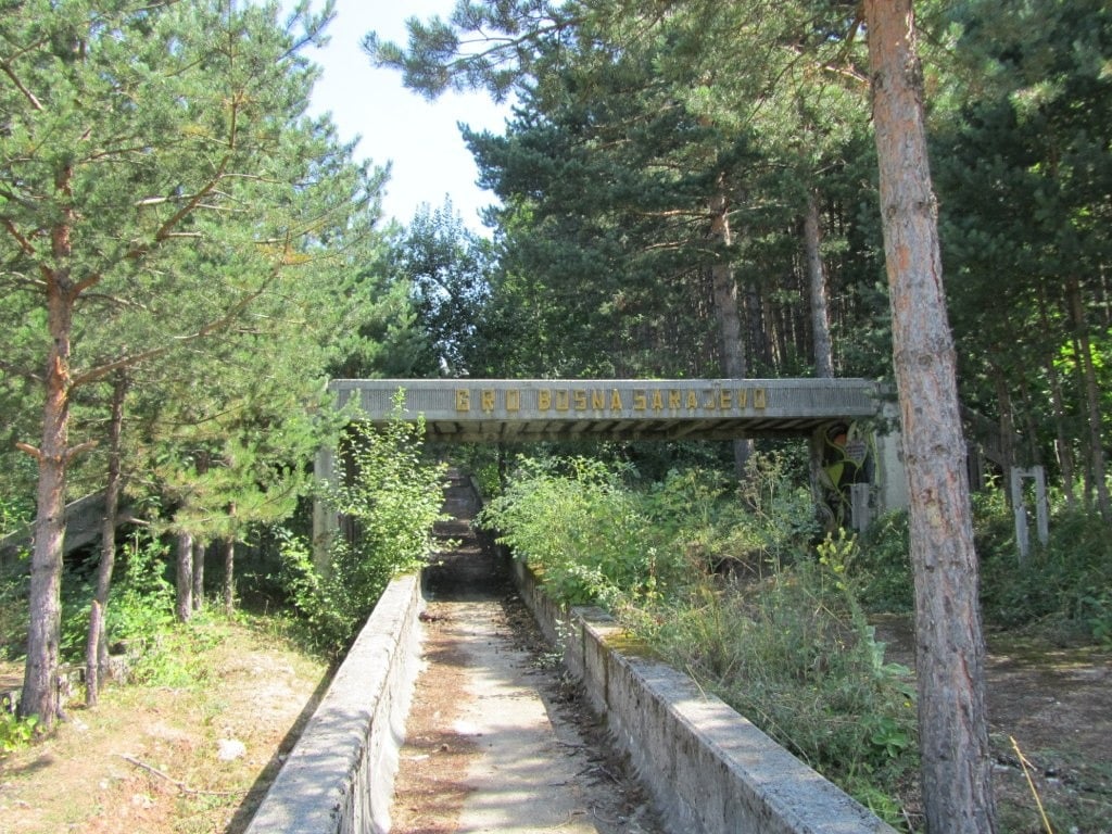 An abandoned bobsled track