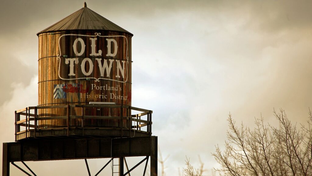 Old Town Portland's water tower
