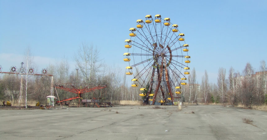 The Ferris wheel at Pripyat's abandoned amusement park
