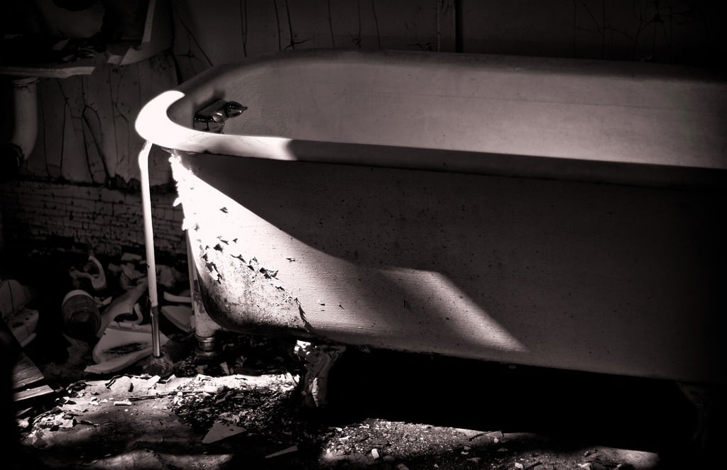 A claw-footed bathtub