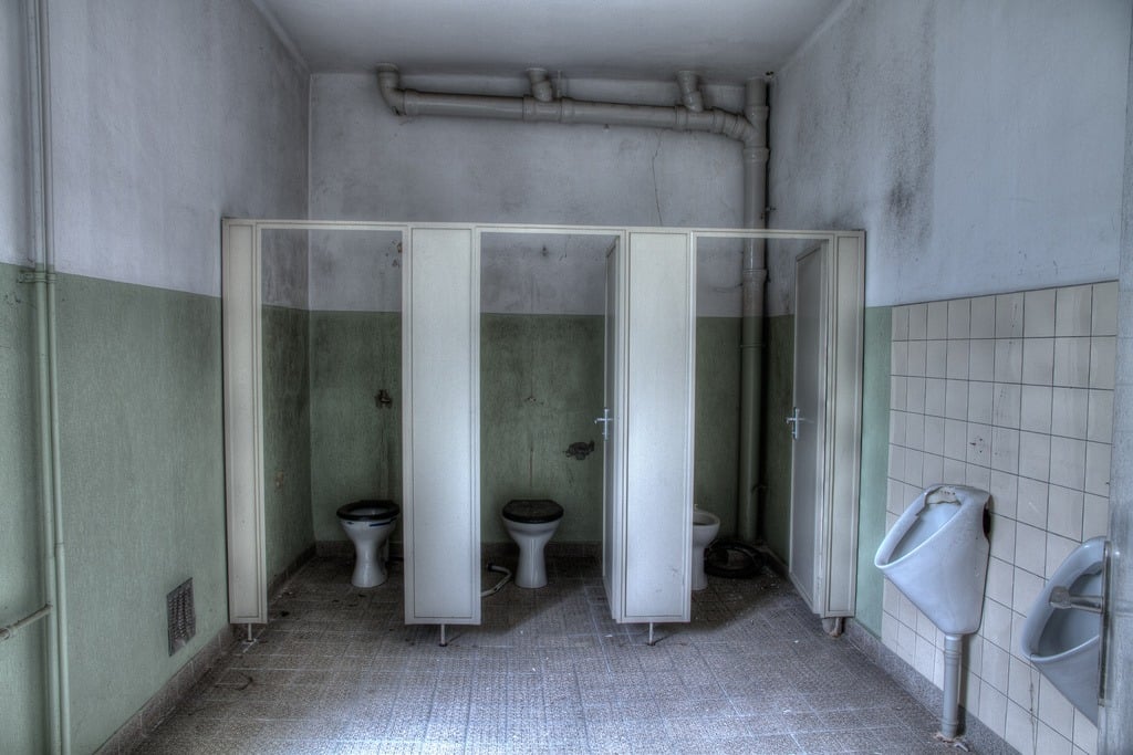 An abandoned public restroom