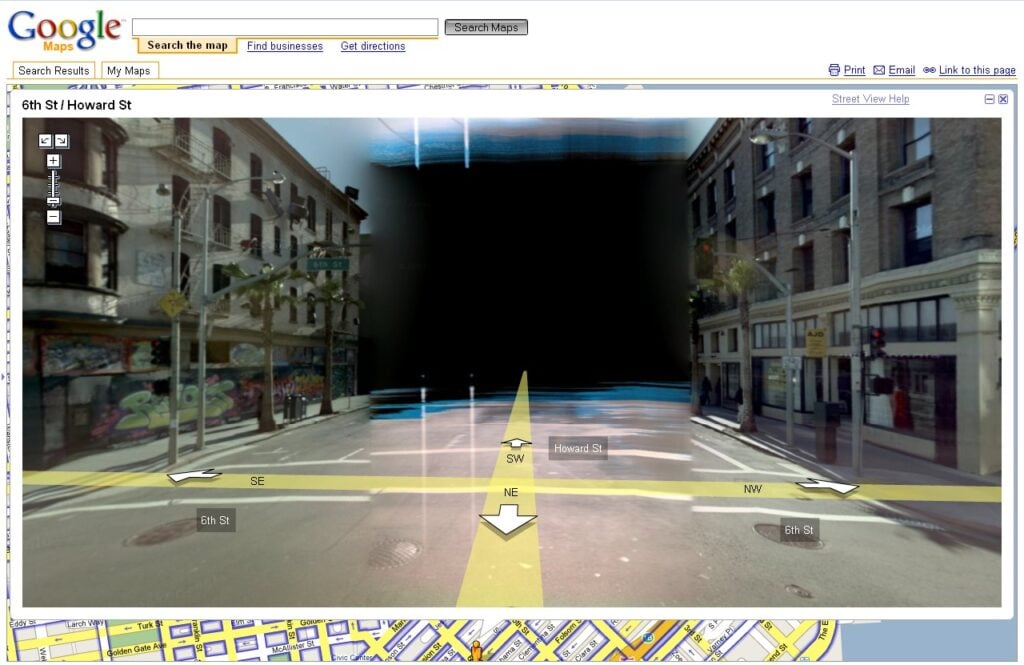 An old screenshot from an ancient version of Google Street View