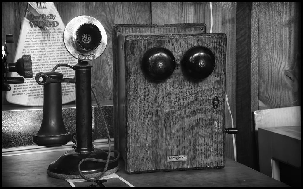 An old candlestick phone