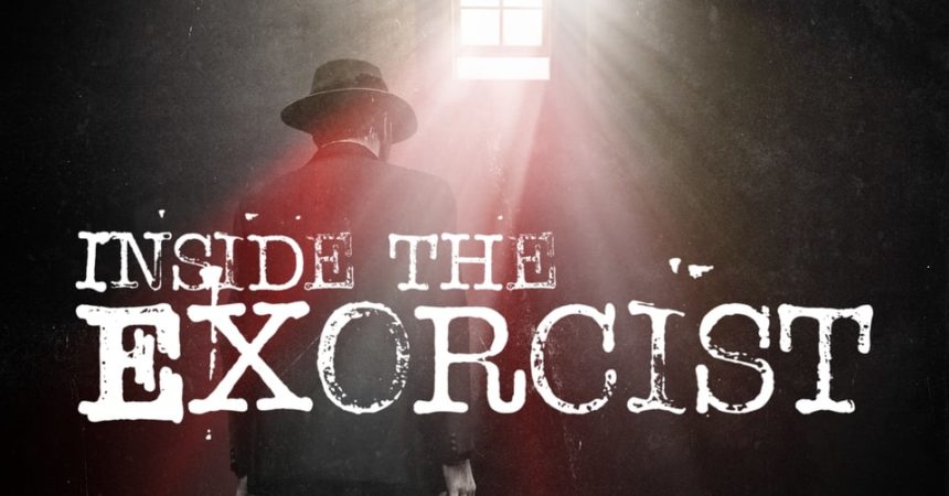 The logo for the podcast Inside The Exorcist