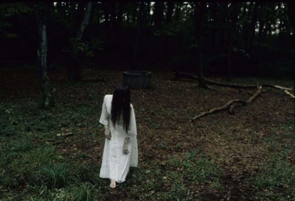 Sadako in a forest from Ringu