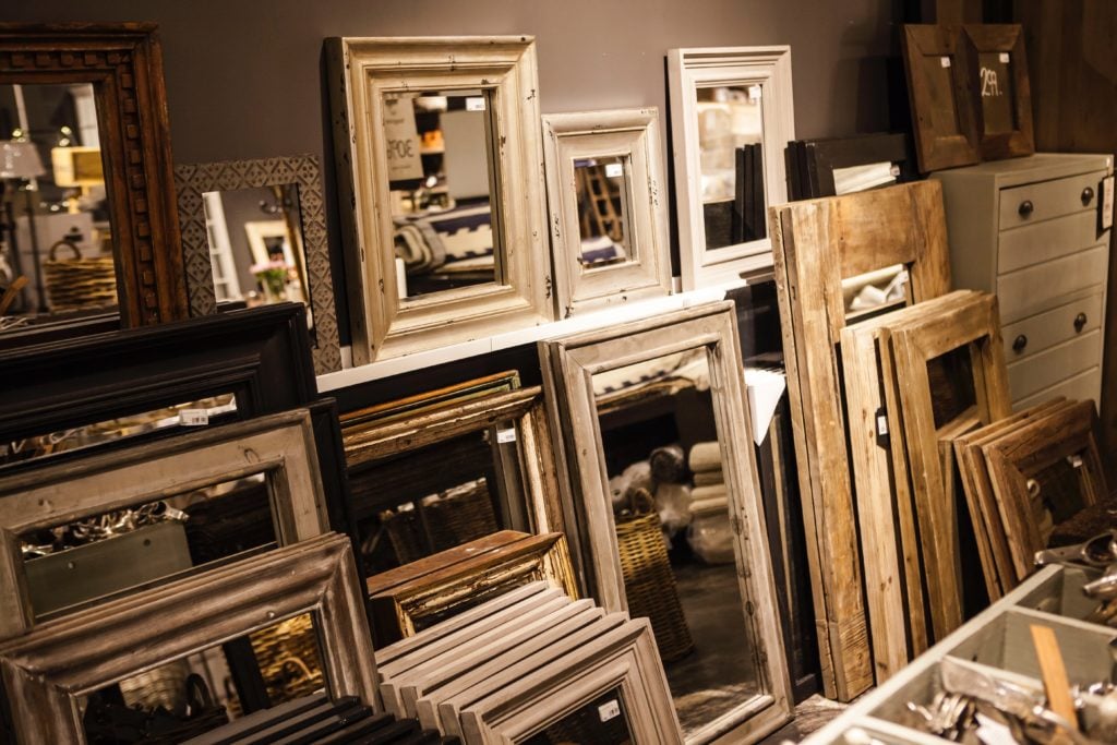 A bunch of mirror frames