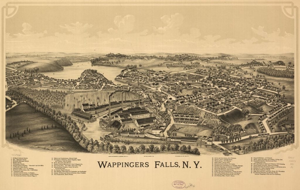A map of Wappinger Falls in 1889
