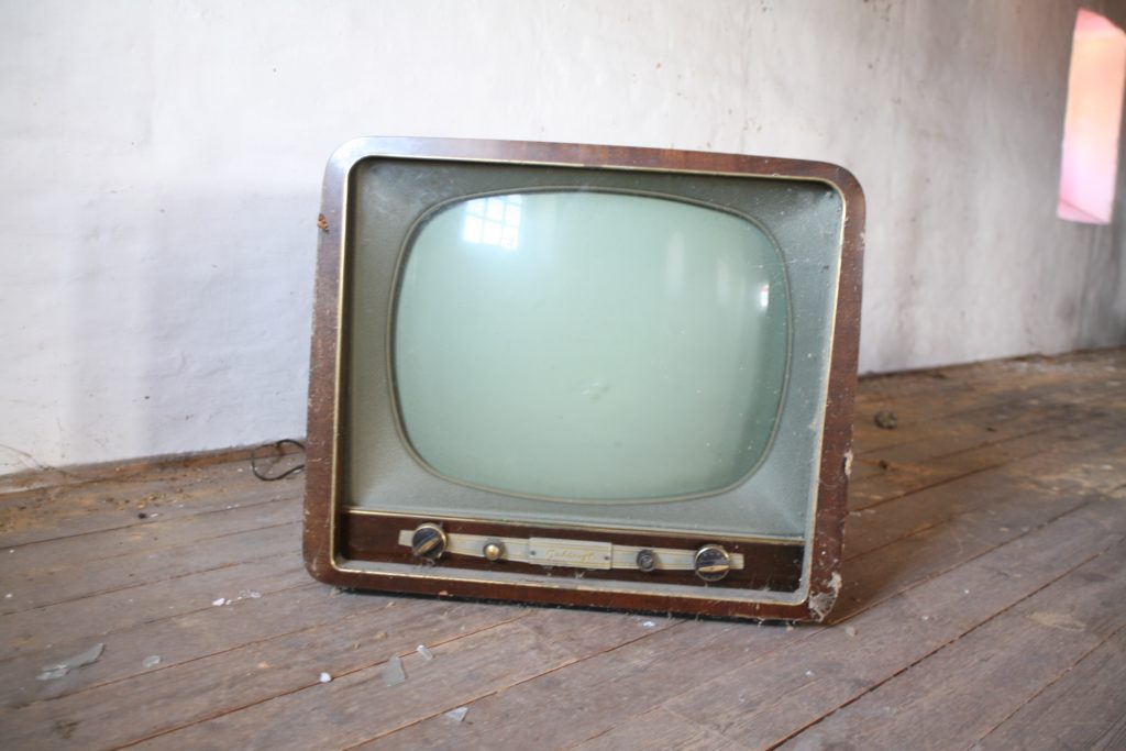 an old, vintage television