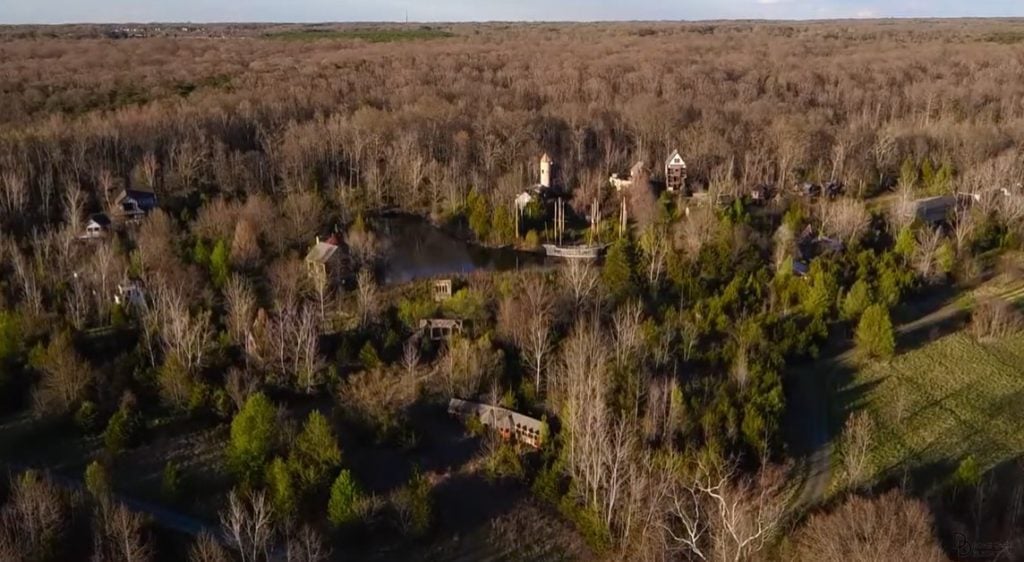 Aerial drone footage of the VA renaissance faire