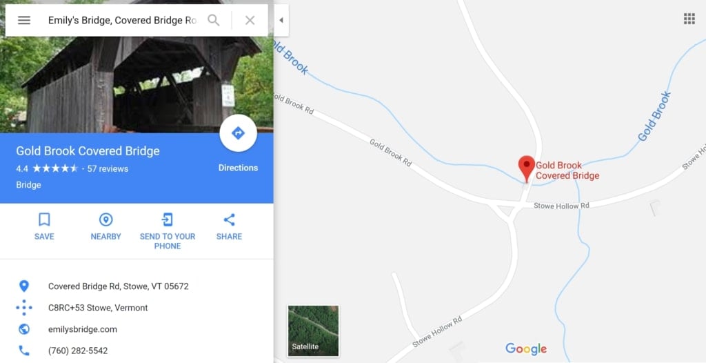 Emily's Bridge on Google Maps