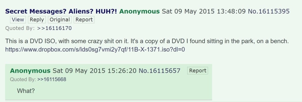 A screenshot from the /x/ post dated May 9, 2015.