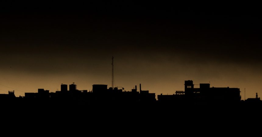 A silhouette of a city skyline