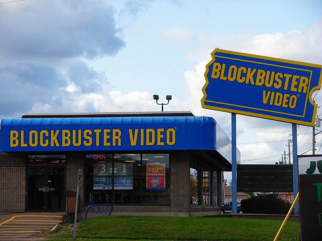 A Blockbuster video store