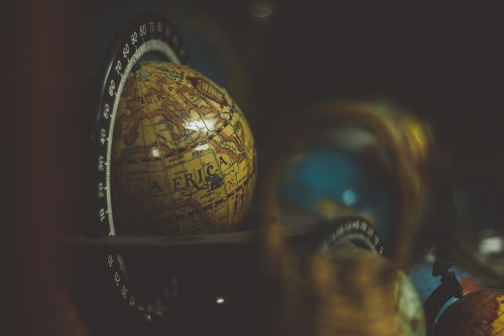 An old, antique globe