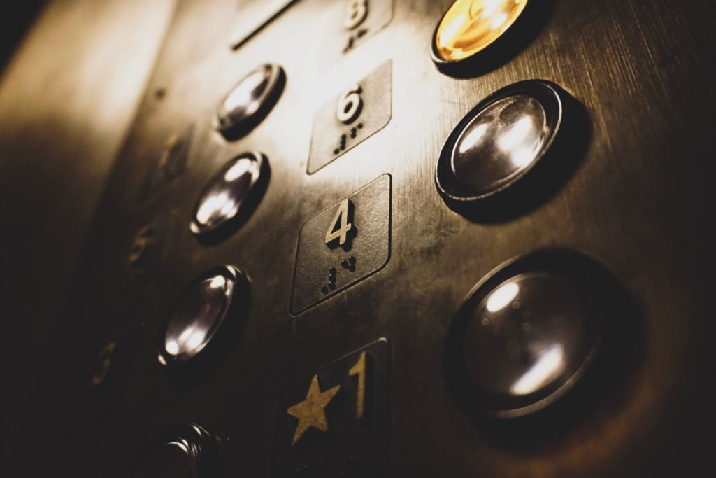 An elevator control panel