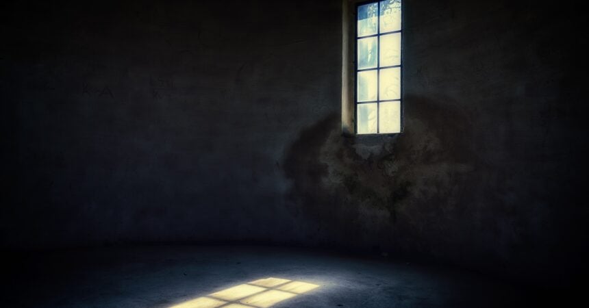 A window letting sunlight into a dark room