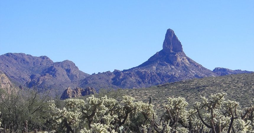 Weaver's Needle, a location in the Superstition Mountains often associated with the Lost Dutchman's Gold Mine.