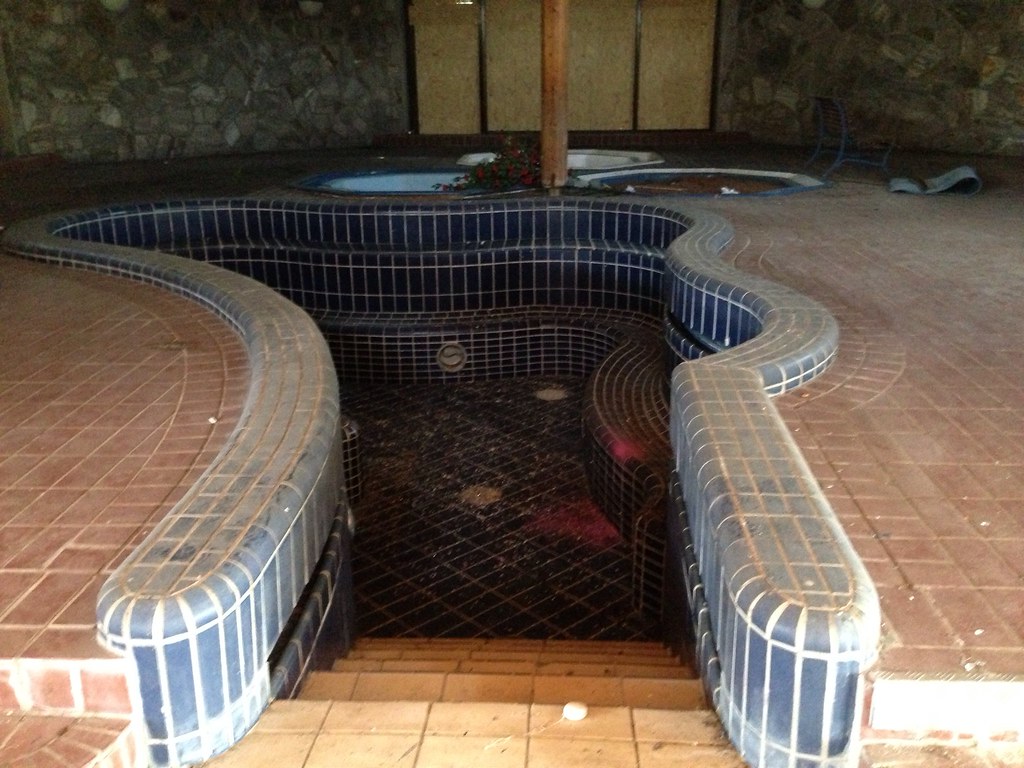 An empty hot tub at the abandoned Blub water park in Berlin, 2013.