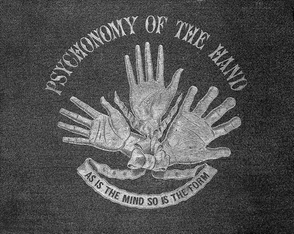 The cover of the book The Psychonomy of the Hand, published in 1865.