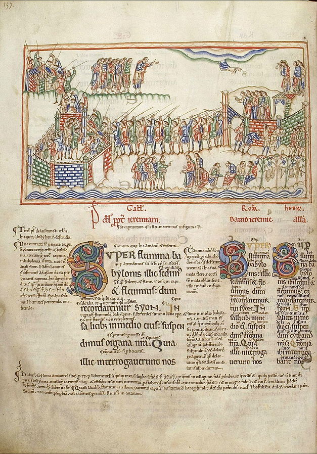 An intricately illustrated page from the Eadwine Psalter. (It doesn't depict the Note on Chiromancy; it's just really pretty.)