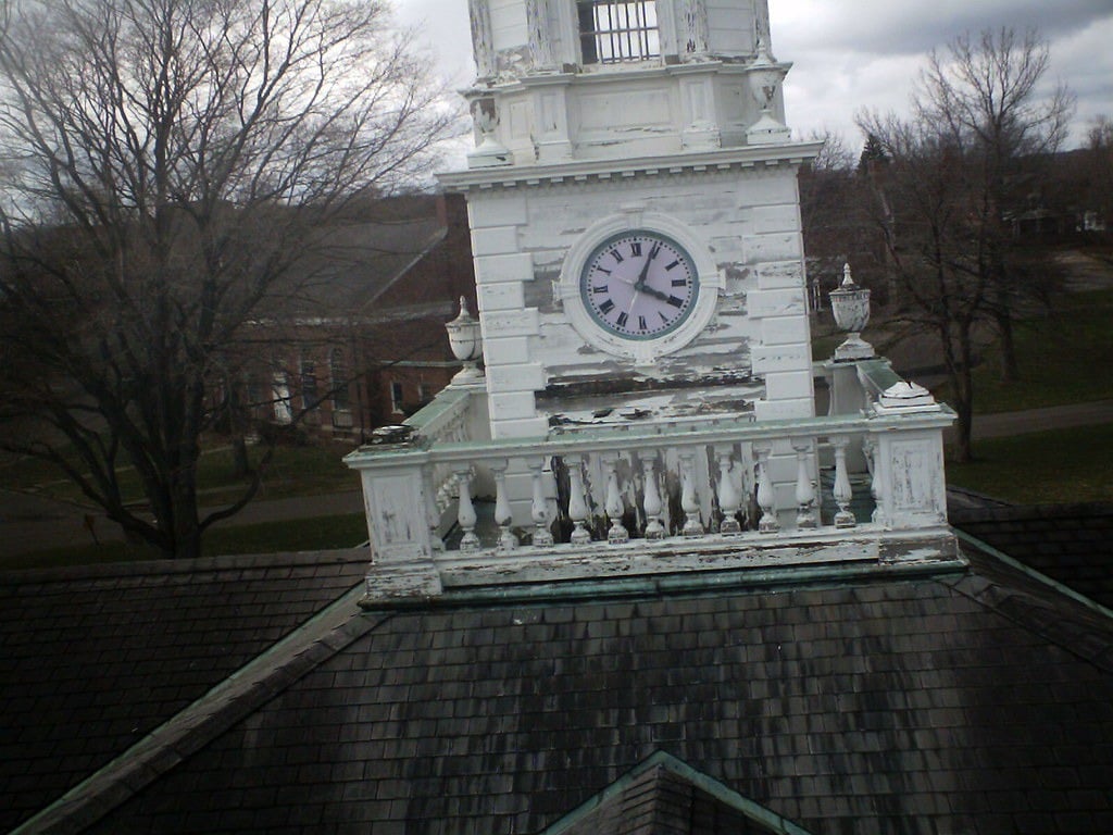The clock tower at Fairfield Hills