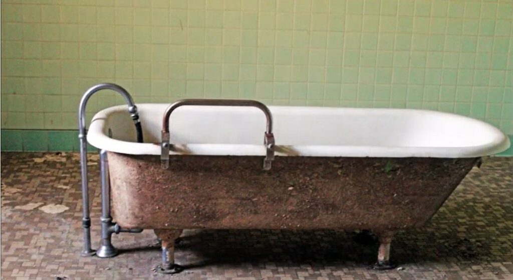 An abandoned bathtub at Fairfield Hills