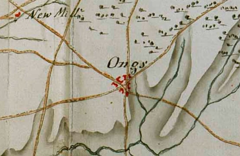 "Ong's" labeled on a map from 1778