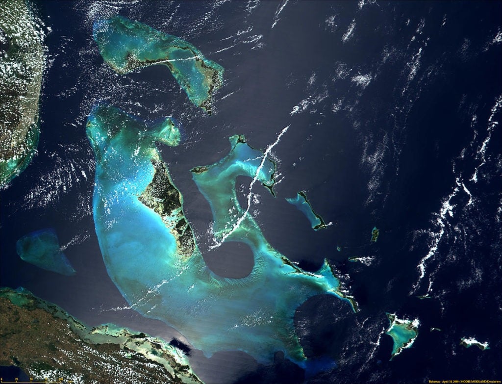 Satellite image of the Bahamas in 2000