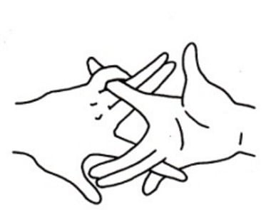 A diagram depicting hands in the third formation of the Fox Window Game