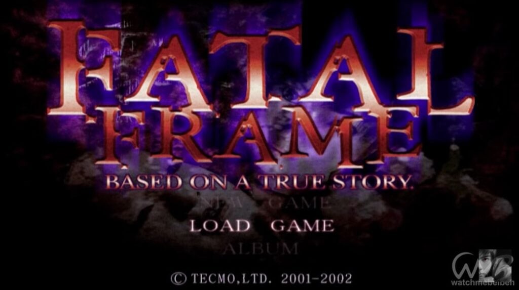 The title screen from the North American release of Fatal Frame