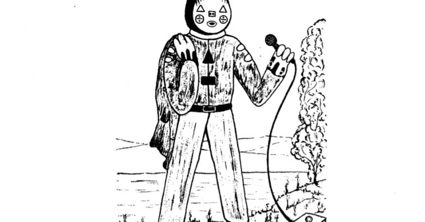 Artist's depiction of Sam the Sandown Clown
