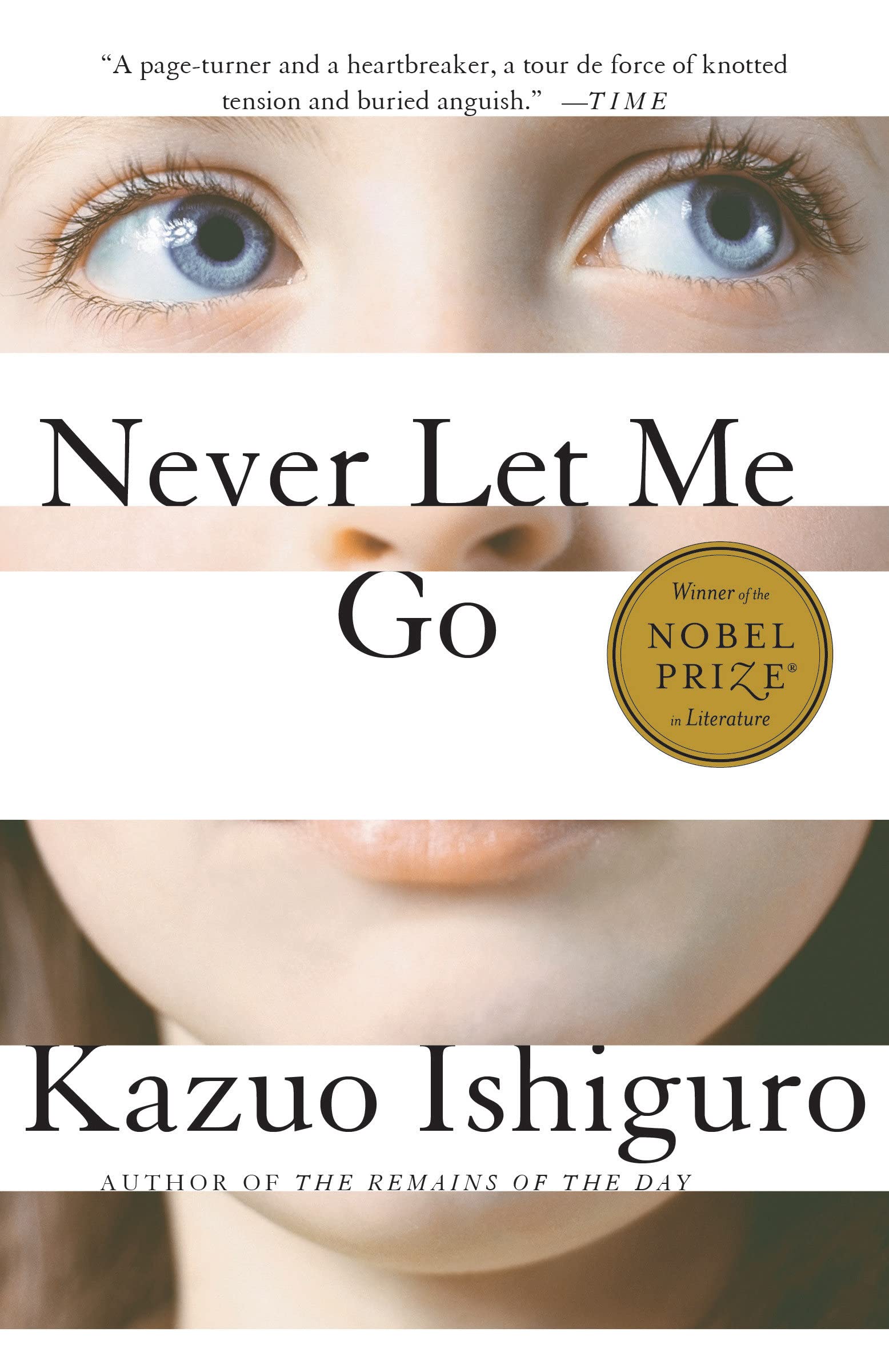 The cover of Never Let Me Go by Kazuo Ishiguro