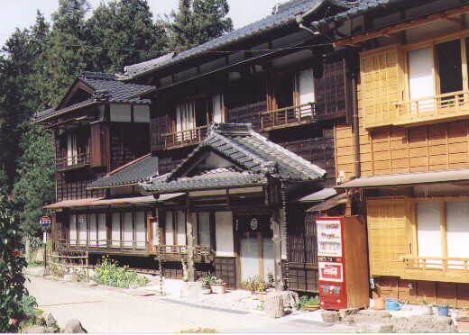 The exterior of a ryokan/traditional Japanese inn