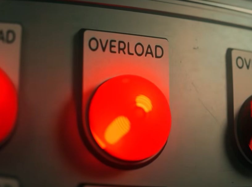 a red light labeled OVERLOAD, lit up