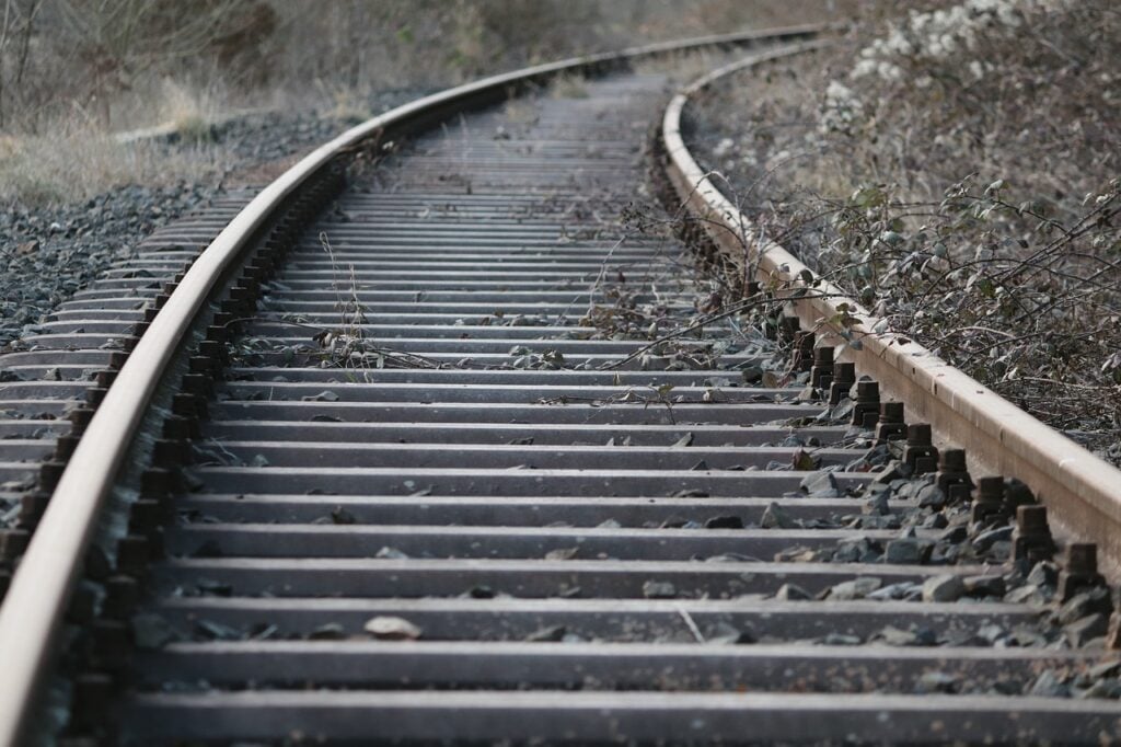 close up shot of train tracks
