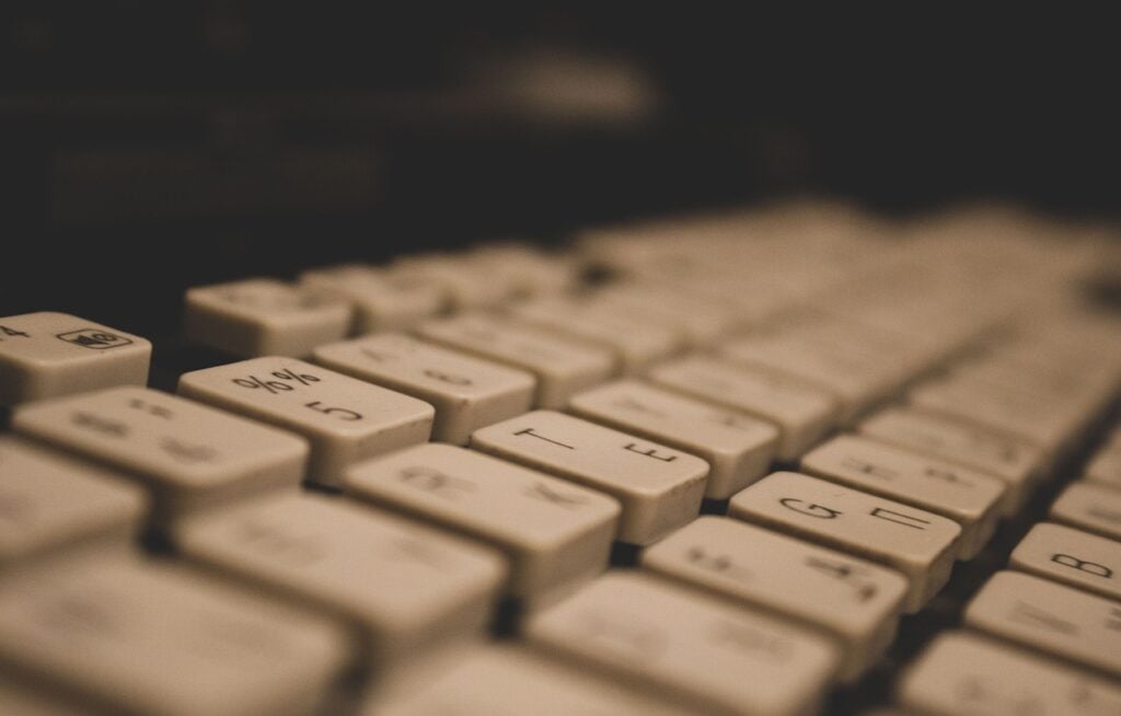 A close up shot of a computer keyboard