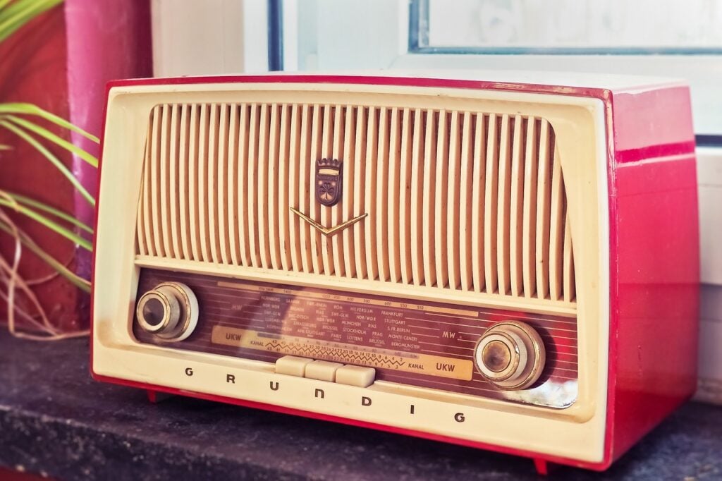 a red vintage radio