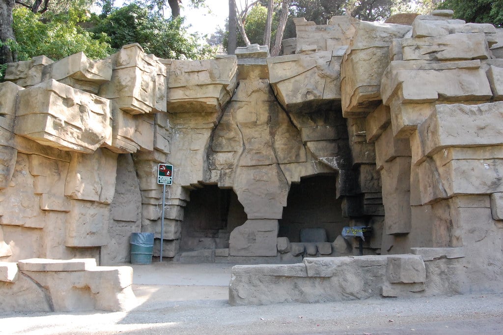 An abandoned animal exhibit at the old Los Angeles Zoo in Griffith Park