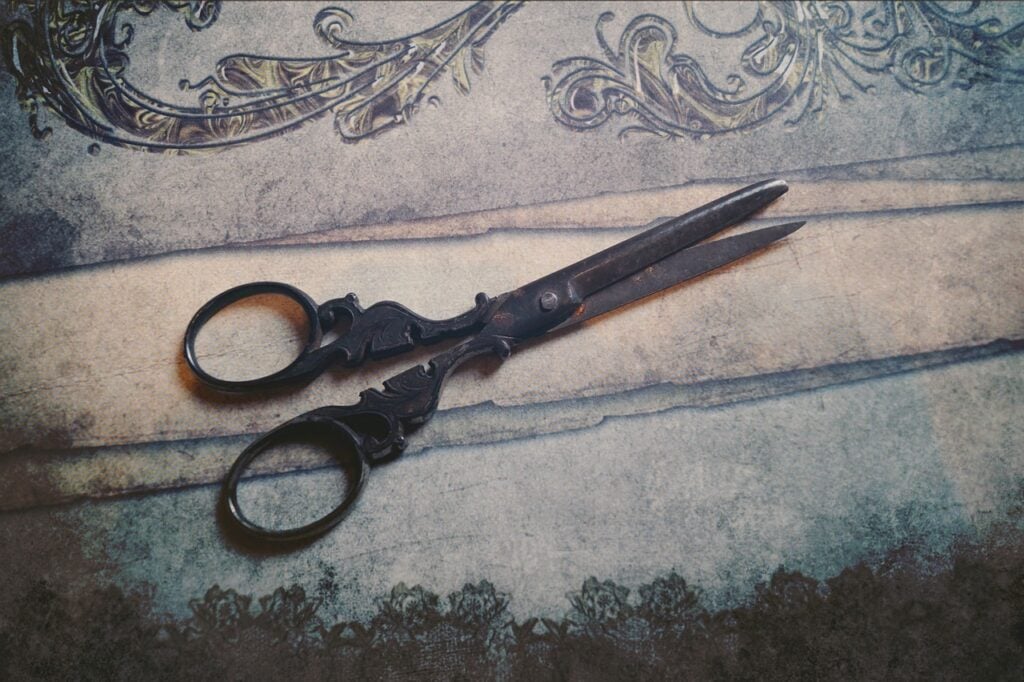 a pair of antique scissors