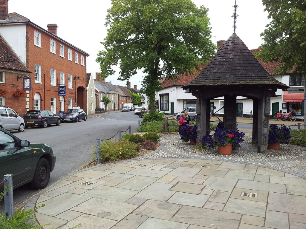 A main street in Woolpit circa 2012