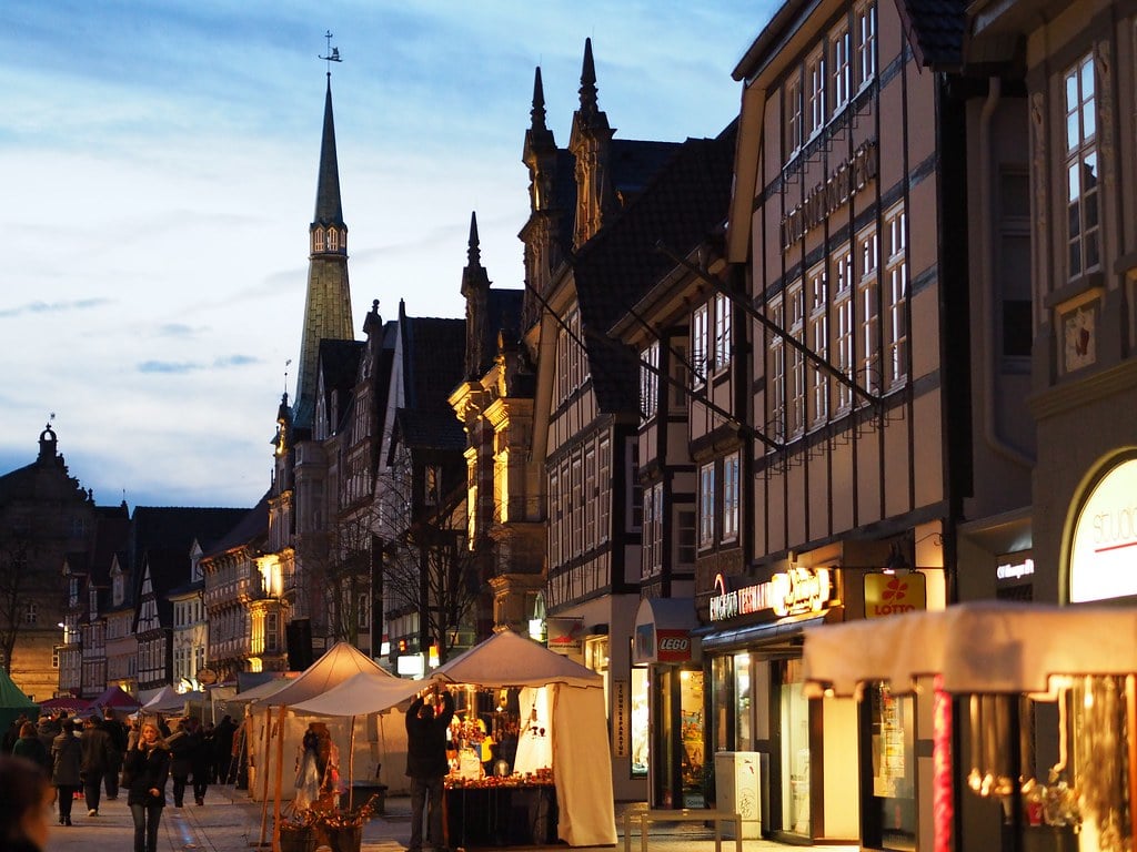 A street in Hamelin at twilight. it's very beautiful