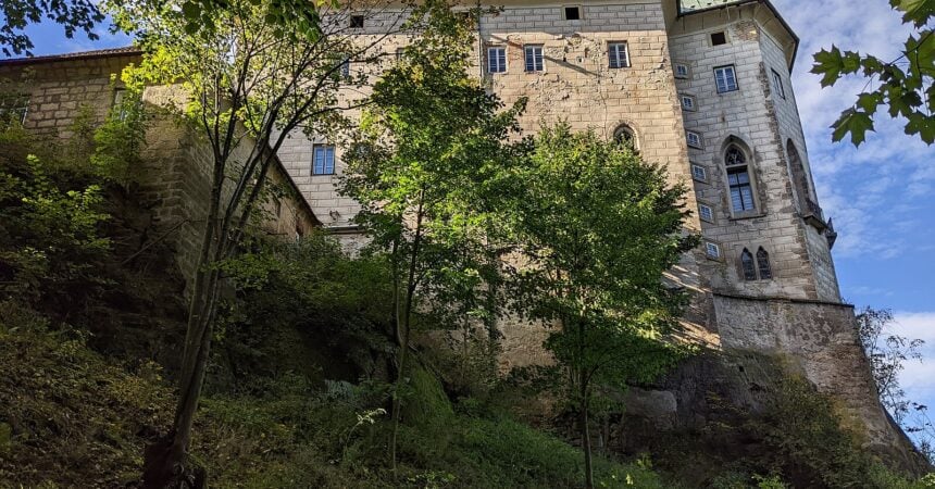 the exterior of houska castle