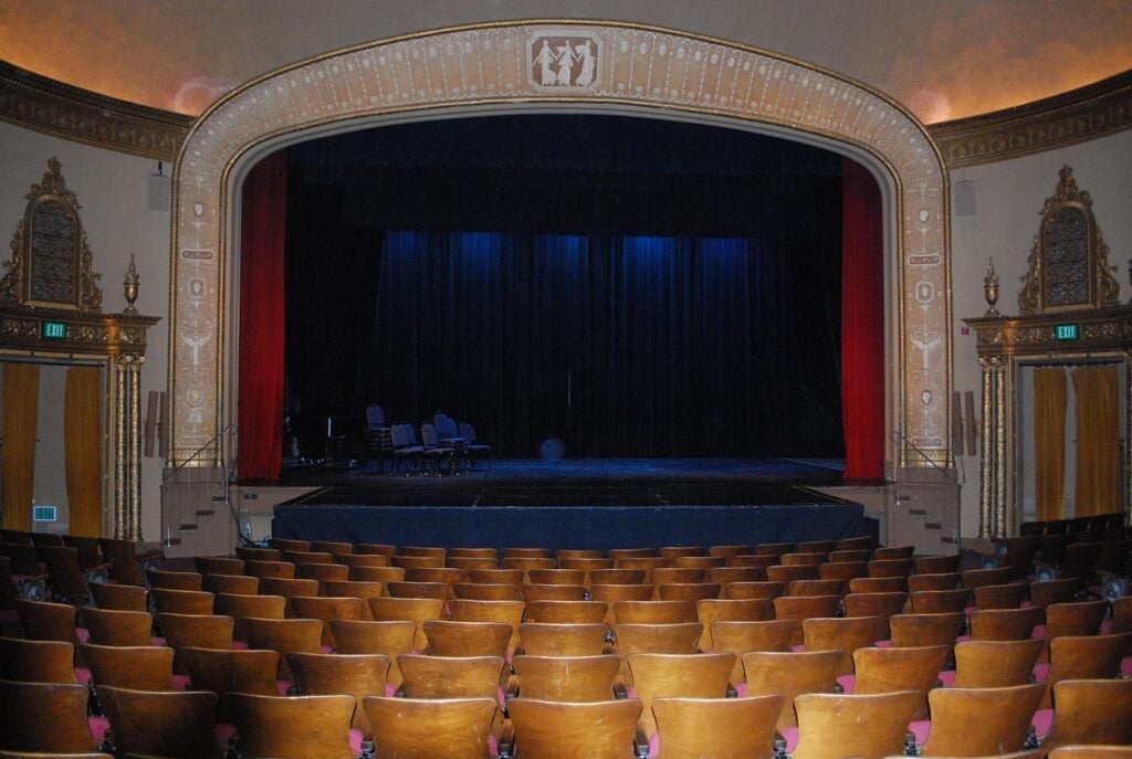a stage viewed from the audience