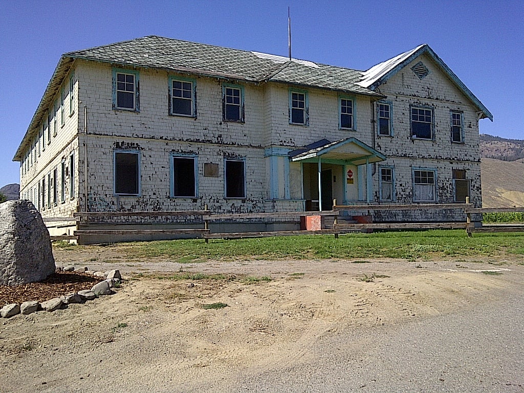A decaying, abandoned building at Tranquille Sanatorium